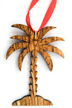 Load image into Gallery viewer, Olive Wood Palm Tree Christmas Ornament
