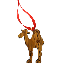 Load image into Gallery viewer, Olive Wood Camel Christmas Ornament