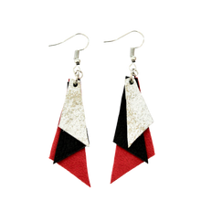 Load image into Gallery viewer, Summer Whimsey Triple Leather Dangle Earrings
