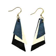 Load image into Gallery viewer, Summer Whimsey Triple Leather Dangle Earrings