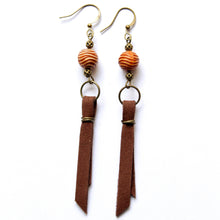 Load image into Gallery viewer, Saddle Up Brushed Leather Dangle Earrings, Sable Brown