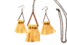 Load image into Gallery viewer, Triangle Tassel Necklace & Earring Set