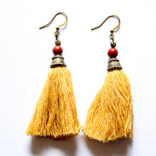 Load image into Gallery viewer, Red Sea Breeze Tassel Earrings
