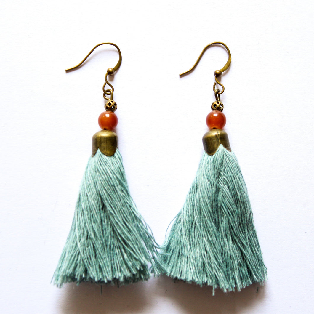 Red Sea Breeze Tassel Earrings