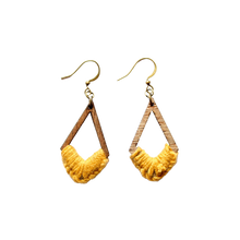 Load image into Gallery viewer, Drop of Sunshine Wooden Crochet Earrings