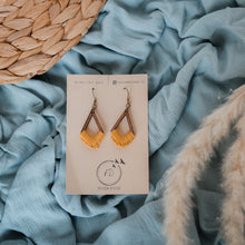 Load image into Gallery viewer, Drop of Sunshine Wooden Crochet Earrings