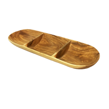 Load image into Gallery viewer, Olive Wood Divided Serving Trays