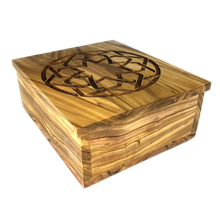 Load image into Gallery viewer, Handmade Olive Wood Decorative Keepsake Box - Infinite Embrace Design