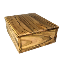 Load image into Gallery viewer, Handmade Olive Wood Decorative Keepsake Box - Natural Face Lid Design