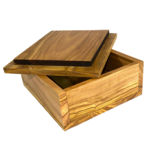 Load image into Gallery viewer, Handmade Olive Wood Decorative Keepsake Box - Aladdin&#39;s Treasure Design
