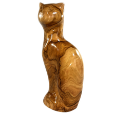 Load image into Gallery viewer, Olive Wood Cat Carving