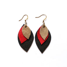 Load image into Gallery viewer, Leaf Dance - Triple Leather Dangle Earrings