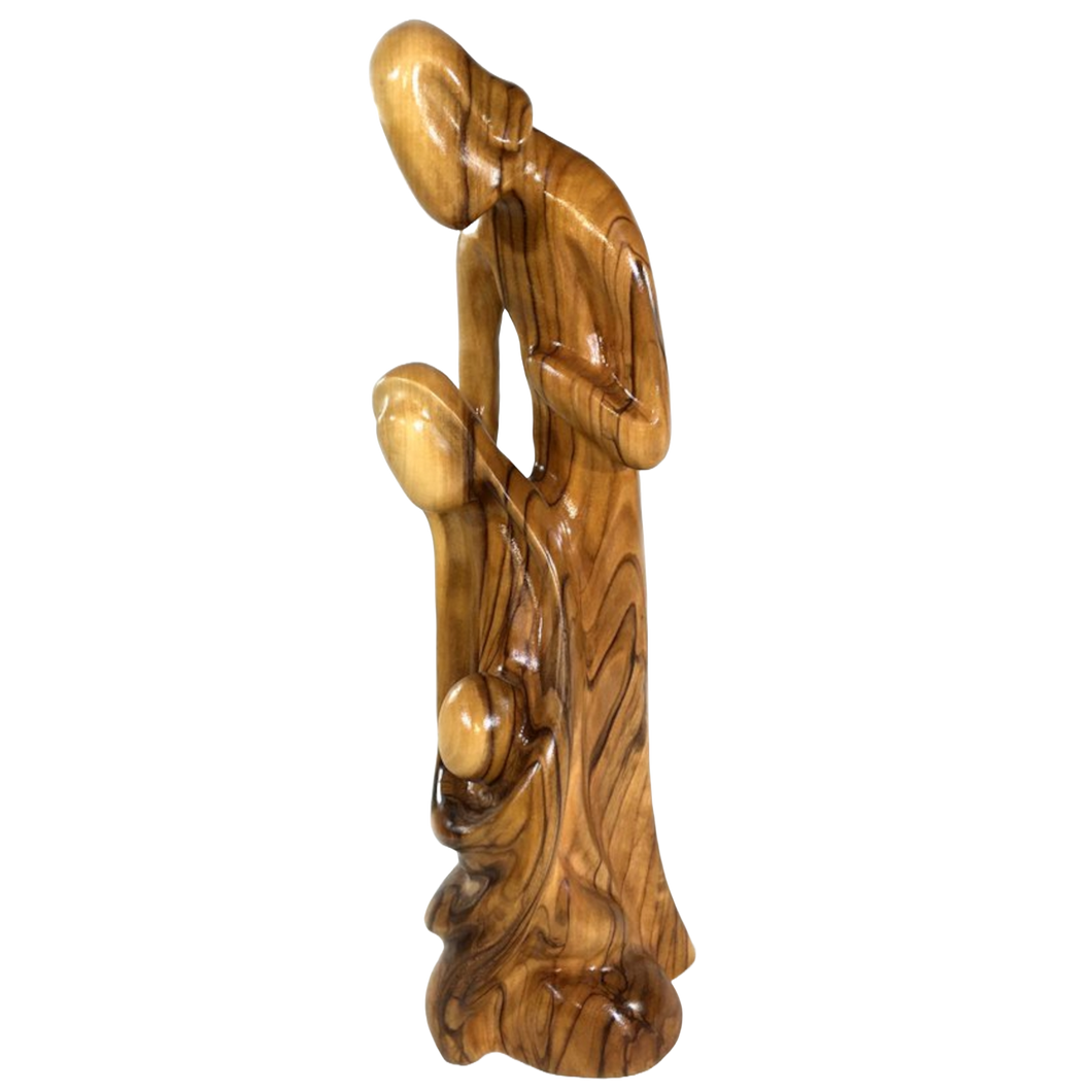 Olive Wood Destiny One-Piece Holy Family - Modern Greco Design