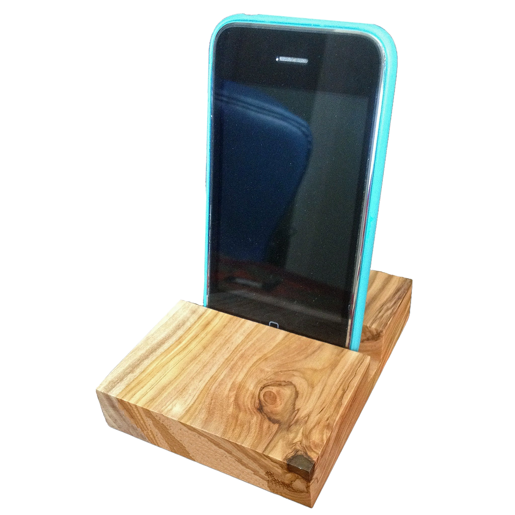 Olive Wood Handheld Device Stand