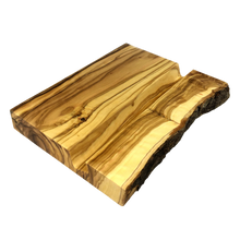 Load image into Gallery viewer, Olive Wood Natural Bark Tablet Device Stand