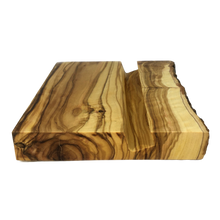 Load image into Gallery viewer, Olive Wood Natural Bark Tablet Device Stand