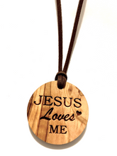 Load image into Gallery viewer, Standing on the Promises - Engraved Olive Wood Necklaces