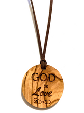Load image into Gallery viewer, Standing on the Promises - Engraved Olive Wood Necklaces