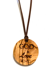 Load image into Gallery viewer, Standing on the Promises - Engraved Olive Wood Necklaces
