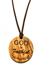 Load image into Gallery viewer, Standing on the Promises - Engraved Olive Wood Necklaces