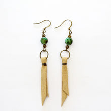 Load image into Gallery viewer, Saddle Up Brushed Leather Dangle Earrings, Warm Cream