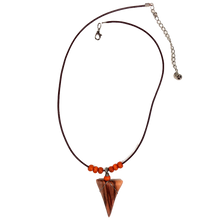 Load image into Gallery viewer, Olive Wood Shark Tooth Necklace