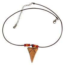 Load image into Gallery viewer, Olive Wood Shark Tooth Necklace