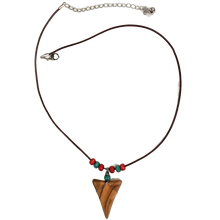 Load image into Gallery viewer, Olive Wood Shark Tooth Necklace