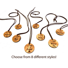 Load image into Gallery viewer, Standing on the Promises - Engraved Olive Wood Necklaces