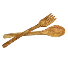 Load image into Gallery viewer, Olive Wood Salad Server Set - Straight Handle