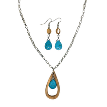 Load image into Gallery viewer, Turquoise Teardrop Necklace and Earring Set