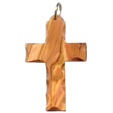 Load image into Gallery viewer, Olive Wood Latin Cross Keychain