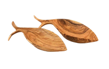Load image into Gallery viewer, Olive Wood Fish Dish (Curved Tail)