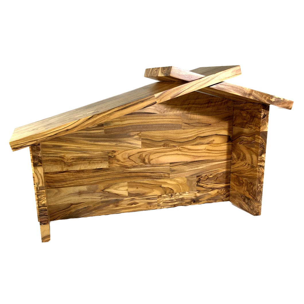 Handcrafted Olive Wood Nativity Stable