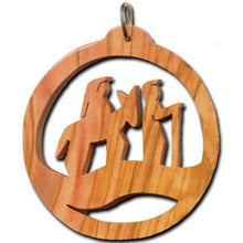 Load image into Gallery viewer, Former Olive Wood Trip to Bethlehem Ornanment