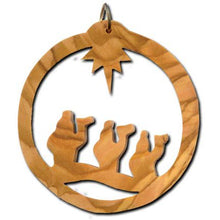 Load image into Gallery viewer, Former Olive Wood Three Wise Men Ornament