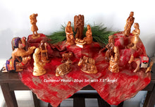 Load image into Gallery viewer, Customer's 20-Piece Handcrafted Olive Wood Nativity Set