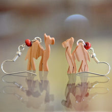 Load image into Gallery viewer, Olive Wood Camel Earrings