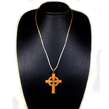 Load image into Gallery viewer, Olive Wood Celtic Cross Necklace