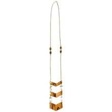 Load image into Gallery viewer, Olive Wood Crystal Clear Chevron Necklace