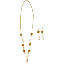 Load image into Gallery viewer, Golden Clarity Prisma Necklace and Earrings Set