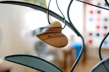 Load image into Gallery viewer, Beautiful Olive Wood Heart Pendant Necklace Handcrafted by Holy Land Designs Artisans