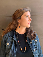 Load image into Gallery viewer, Modeled Lavish Lava Onyx Necklace and Earrings Set