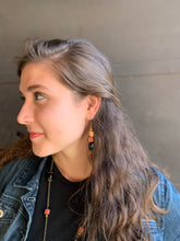 Load image into Gallery viewer, Modeled Lavish Lava Onyx Earrings