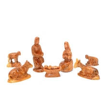 Load image into Gallery viewer, 8-Piece Olive Wood Nativity Set