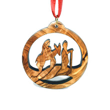 Load image into Gallery viewer, Olive Wood Trip to Bethlehem Ornament