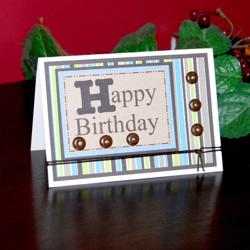 Happy Birthday with Buttons Handmade Card