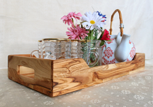 Load image into Gallery viewer, Olive Wood Tea Tray Detail
