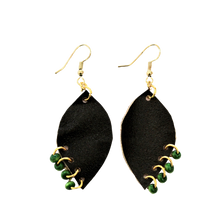 Load image into Gallery viewer, Onyx Evening Leaf Earrings
