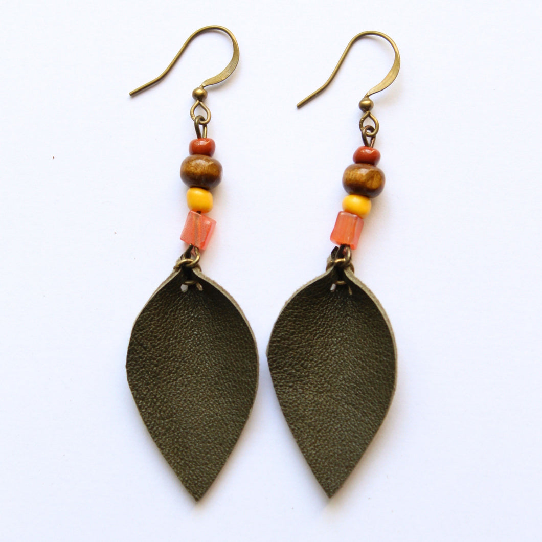Pebbled Shore Leaf Earrings
